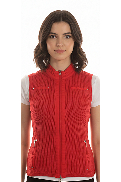GERRY WEBER Dámská Vesta Červená Second Hand Vel. 42