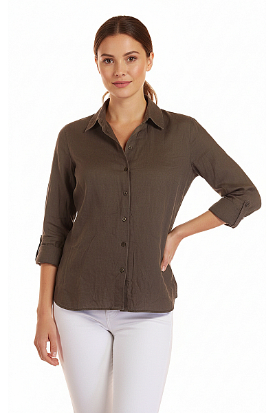 Massimo Dutti Letní Dámská Košile Khaká Vel.  38