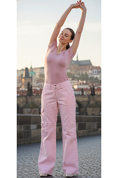 Dámské Kalhoty Růžové Vel. 36