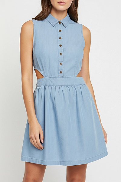 Košilové  Šaty Modré Topshop Vel. 34