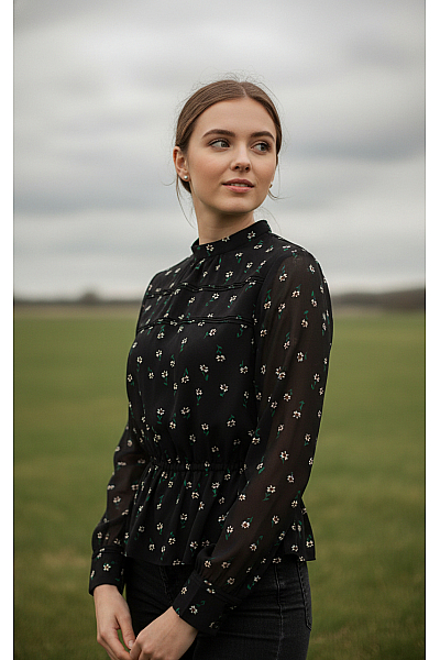 ONLY Vzorovaná  Halenka Modrá Vel. 38