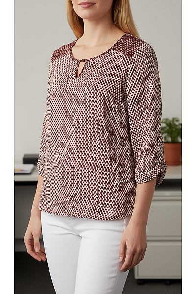 GINA LAURA Vzorovaná  Halenka Barevná Second Hand Vel. S