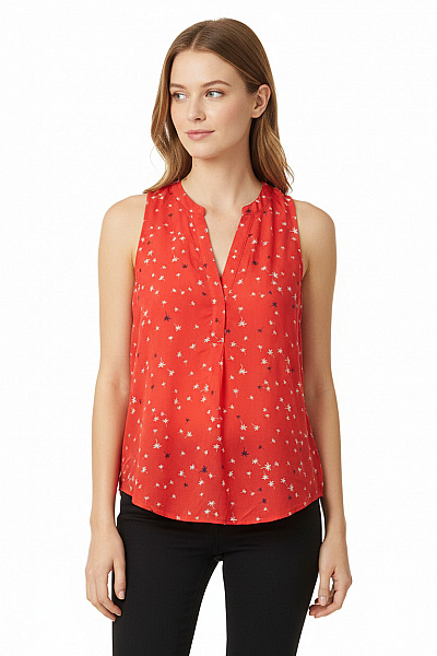 MANGO Vzorovaná  Halenka Červená Vel.  XS