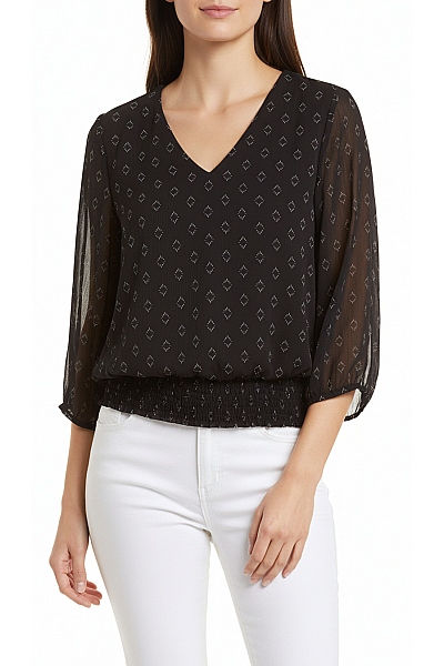 Vzorovaná  Halenka Modrá VERO MODA Second Hand Vel. XS