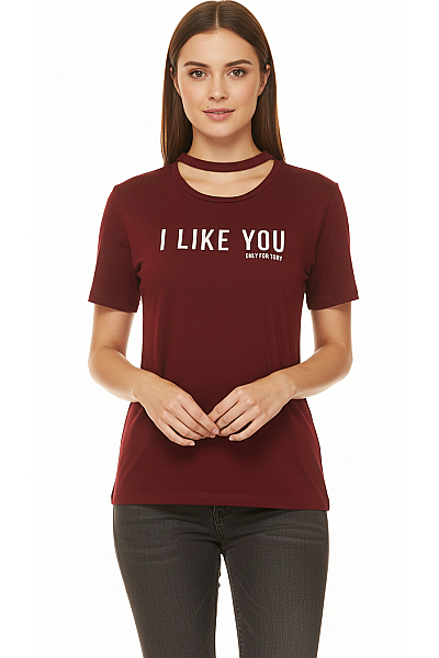 Dámské Tričko S Potiskem Fialové Bershka Vel.  XS