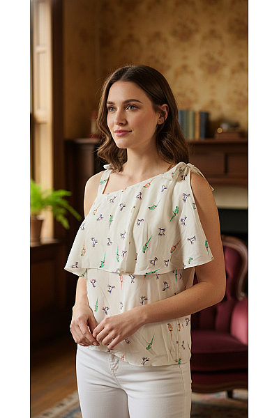 Vzorovaná  Halenka Barevná Esprit Second Hand Vel. S