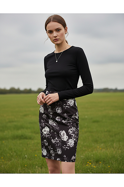 Sukně Černá SUPERDRY