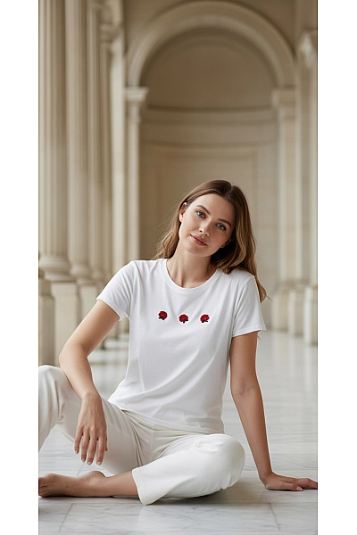 PULL&BEAR Dámské Tričko Bílé Vel.  L