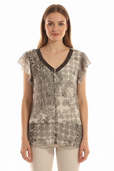 Vzorovaná Dámská Košile Barevná Second Hand