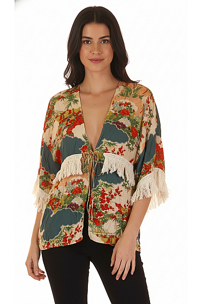 Vzorovaná  Halenka Barevná ZARA Second Hand Vel. M
