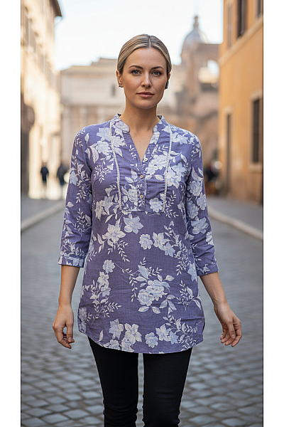 Dámské Tričko S Potiskem Fleecové Fialové Marks & Spencer