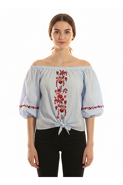 Vzorovaná  Halenka Modrá ZARA Vel. XS