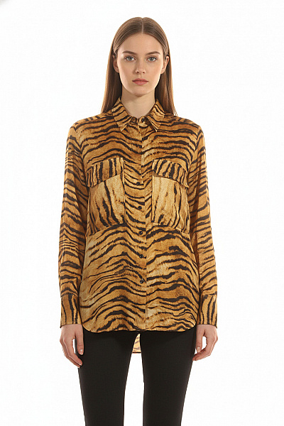 Dámská Košile Hnědá ZARA Second Hand Vel. S