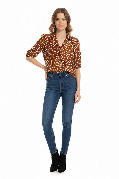 Vzorovaná Dámská Košile Hnědá ZARA Vel. S