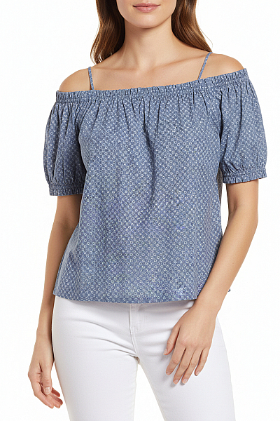 ZARA Dámské Tričko Modrý Second Hand Vel. S