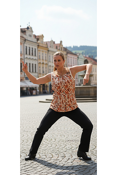 Vzorovaná  Halenka Barevná Outlet Vel. M