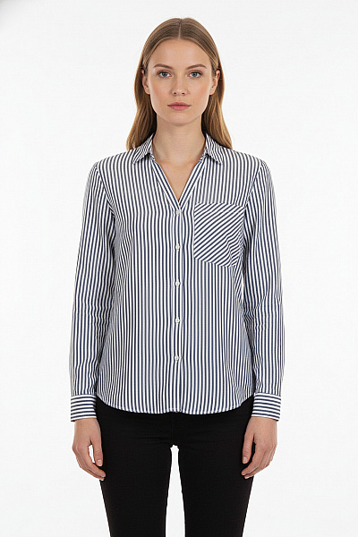 Vzorovaná Dámská Košile Modrá ZARA Vel.  XS