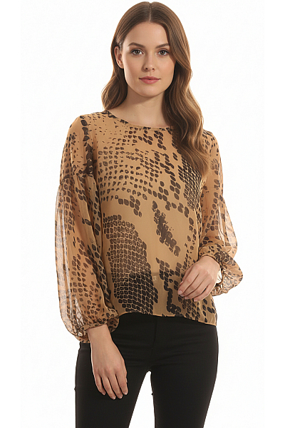Vzorovaná  Halenka Hnědá Marks & Spencer