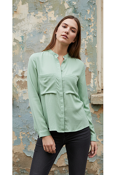 PULL&BEAR Dámská Košile Zelená Second Hand Vel.  S