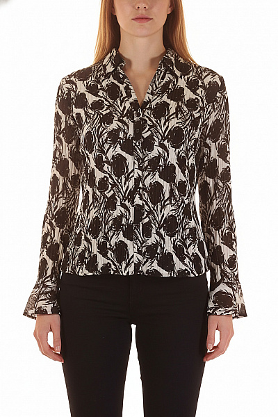 Vzorovaná Dámská Košile Černobílá Marks & Spencer