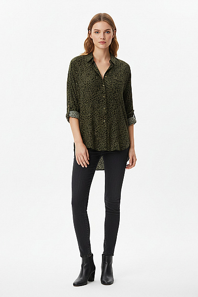 Vzorovaná Dámská Košile Zelená ZARA Vel.  XS