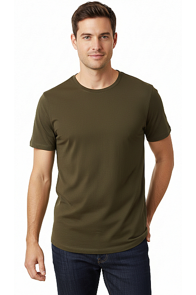 Jednoduché Pánské Tričko Khaki JACK & JONES