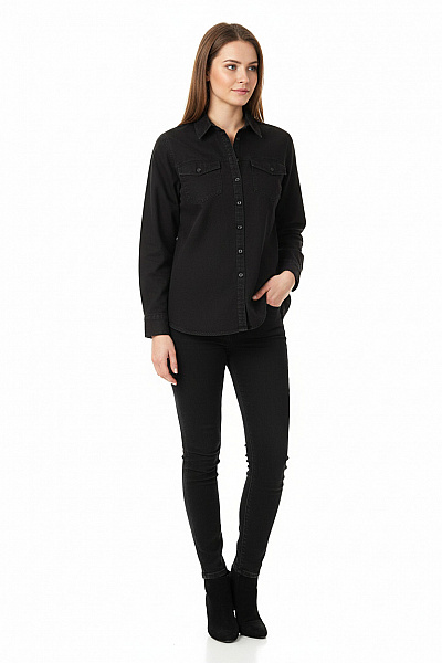 Riflová Dámská Košile Černá Vel. 34