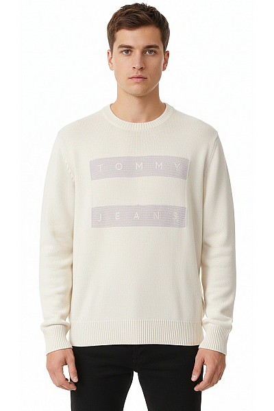 TOMMY HILFIGER Pánský Pulovr Bílý Vel. XL