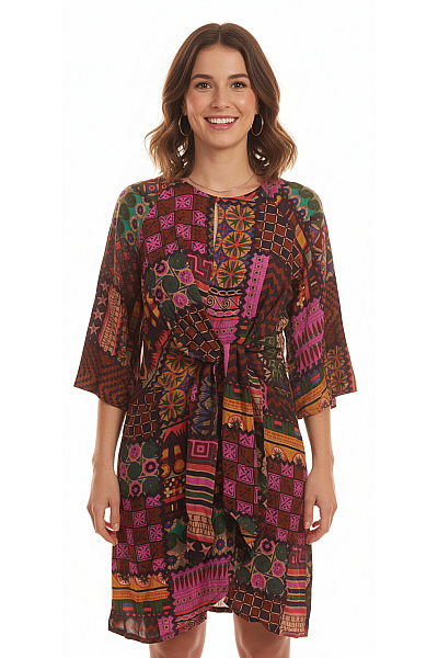 DESIGUAL Letní  Šaty Barevné Outlet Vel.  42