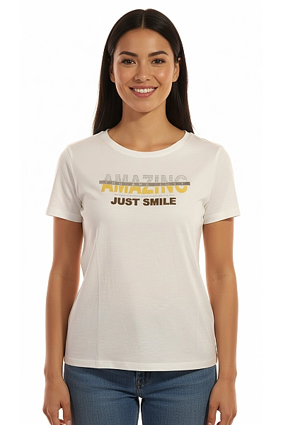 Dámské Tričko S Potiskem Bavlněné Bílé Cartoon