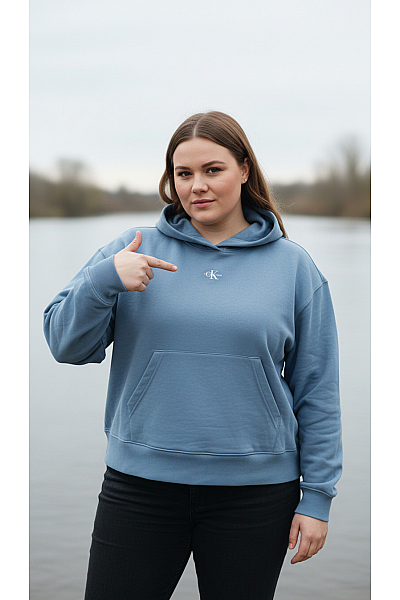 Calvin Klein Dámská Mikina Bez Zapínání Modrá Vel. XXL