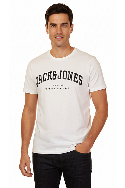 JACK & JONES Pánské Tričko s Potiskem Bílé Vel. XL
