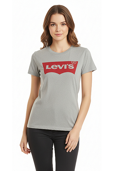 LEVIS Dámské Tričko S Potiskem Bavlněné Šedé