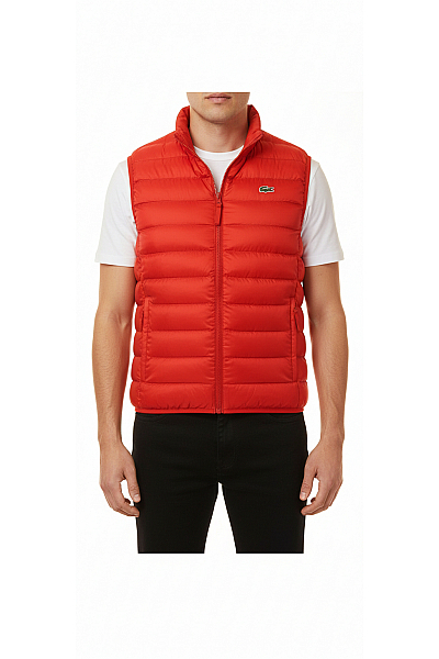 LACOSTE Zimní Pánská Vesta Červená Vel. 48
