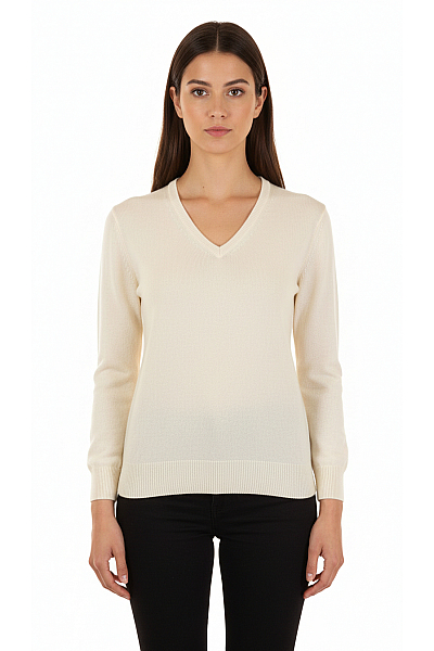 PERFECT CASHMERE Dámský Svetr Kašmírový Béžový Vel. L