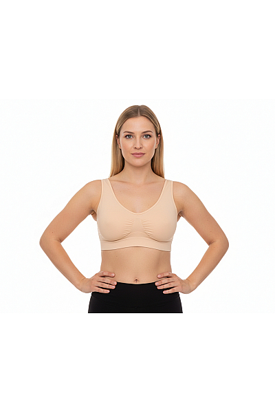 Intimidea Sportovní Podprsenka Polyamidová Béžová