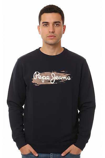 Pepe Jeans Pánská Mikina Bez Zapínání Bavlněná Modrá