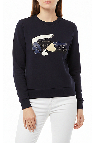 LACOSTE Dámská Mikina Bez Zapínání Modrá Vel.  38