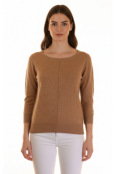 PERFECT CASHMERE Dámský Svetr Kašmírový Hnědý Vel. L