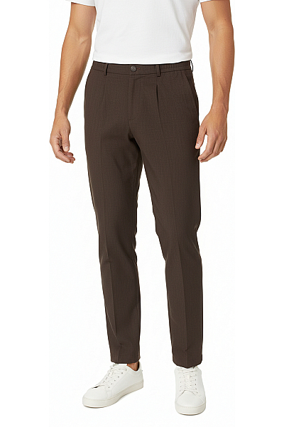 Pánské Chino Kalhoty Polyesterové Hnědé JACK & JONES