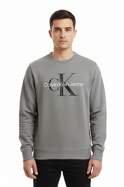 Calvin Klein Pánská Mikina Bez Zapínání Šedá Vel. L