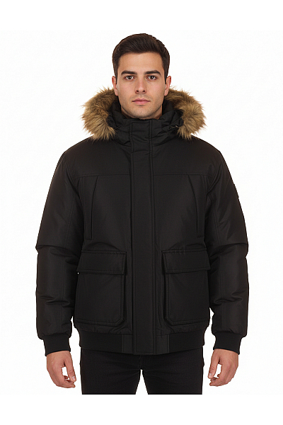 Zimní Pánská Bunda Černá JACK & JONES Outlet Vel. S