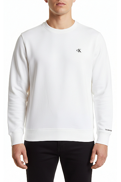 Pánská Mikina Bez Zapínání Bílá Calvin Klein