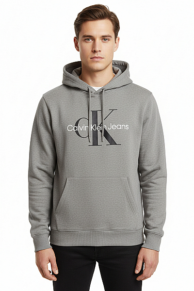 Pánská Mikina Bez Zapínání Šedá Calvin Klein