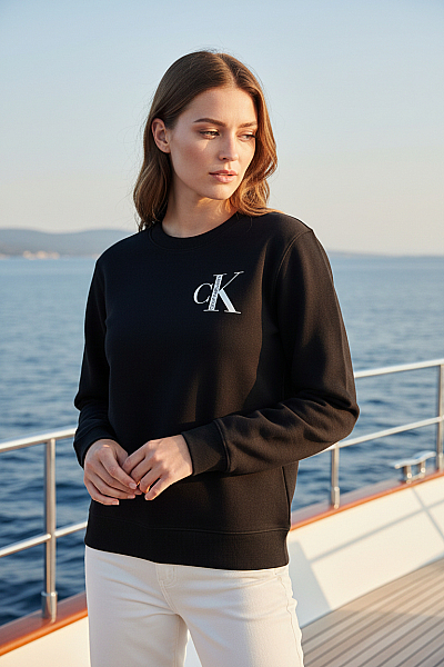 Calvin Klein Dámská Mikina Bez Zapínání Černá