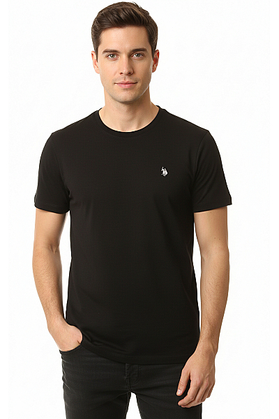 Pánské Tričko Černé U.S.POLO ASSN. Second Hand Vel. L