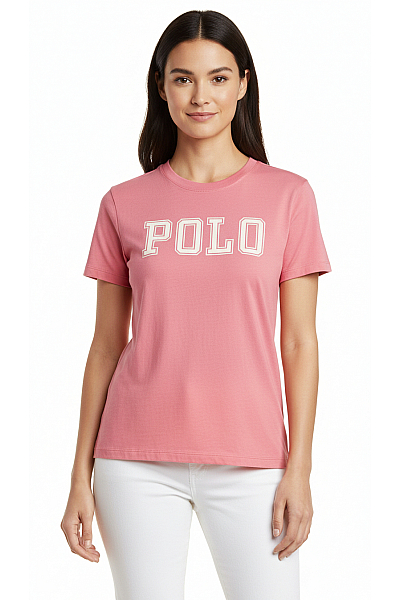 Ralph Lauren Dámské Tričko S Potiskem Růžové Vel. XL