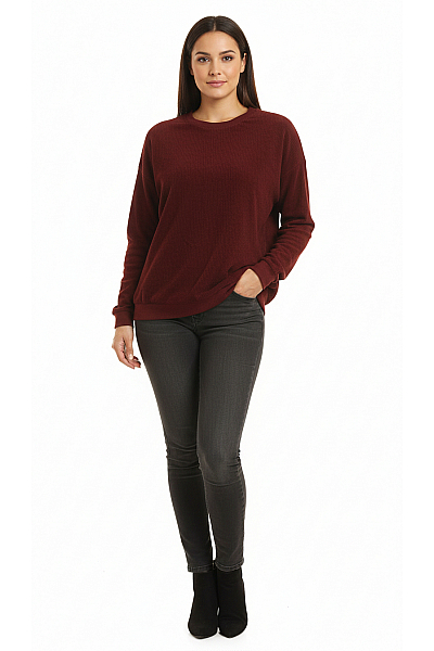 PULL&BEAR Dámská Mikina Vínová Second Hand Vel. XS