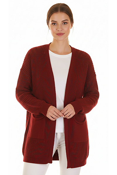 Dámský Cardigan Vínový Vel. UNI