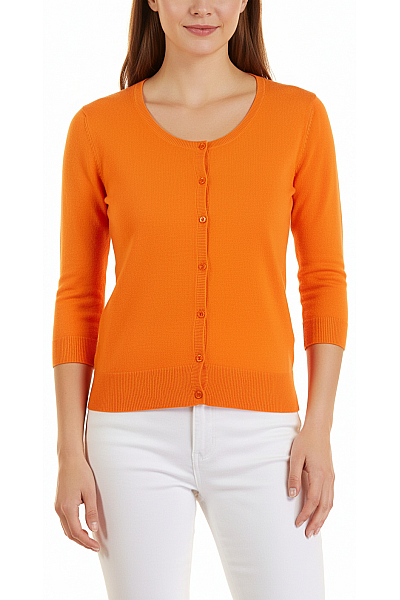 Dámský Svetr Oranžový ZARA Second Hand Vel.  XL